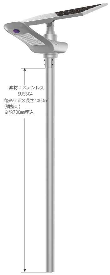 LEDソーラー外灯 ペガサス 仕様図 PEGASASU.100.30 ポール LEDソーラー外灯 ペガサス 仕様図 PEGASASU.100.30 ポール